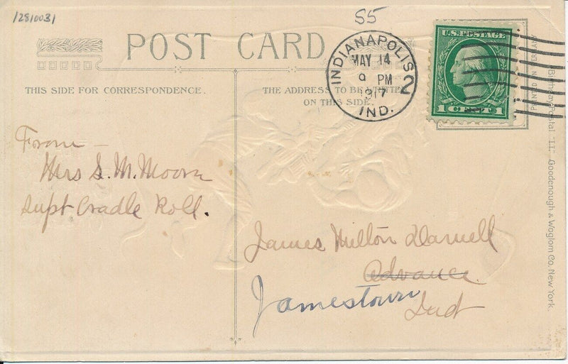 Vintage 1917 Football Themed Post Card with "Hearty Birthday Greetings" 148971