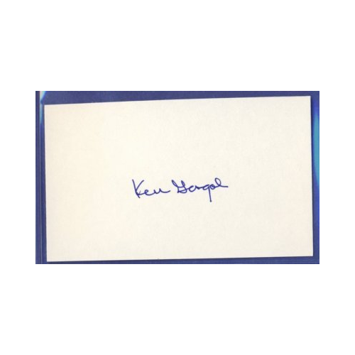 Ken Gorgal Browns Signed/Autographed 3x5 Index Card