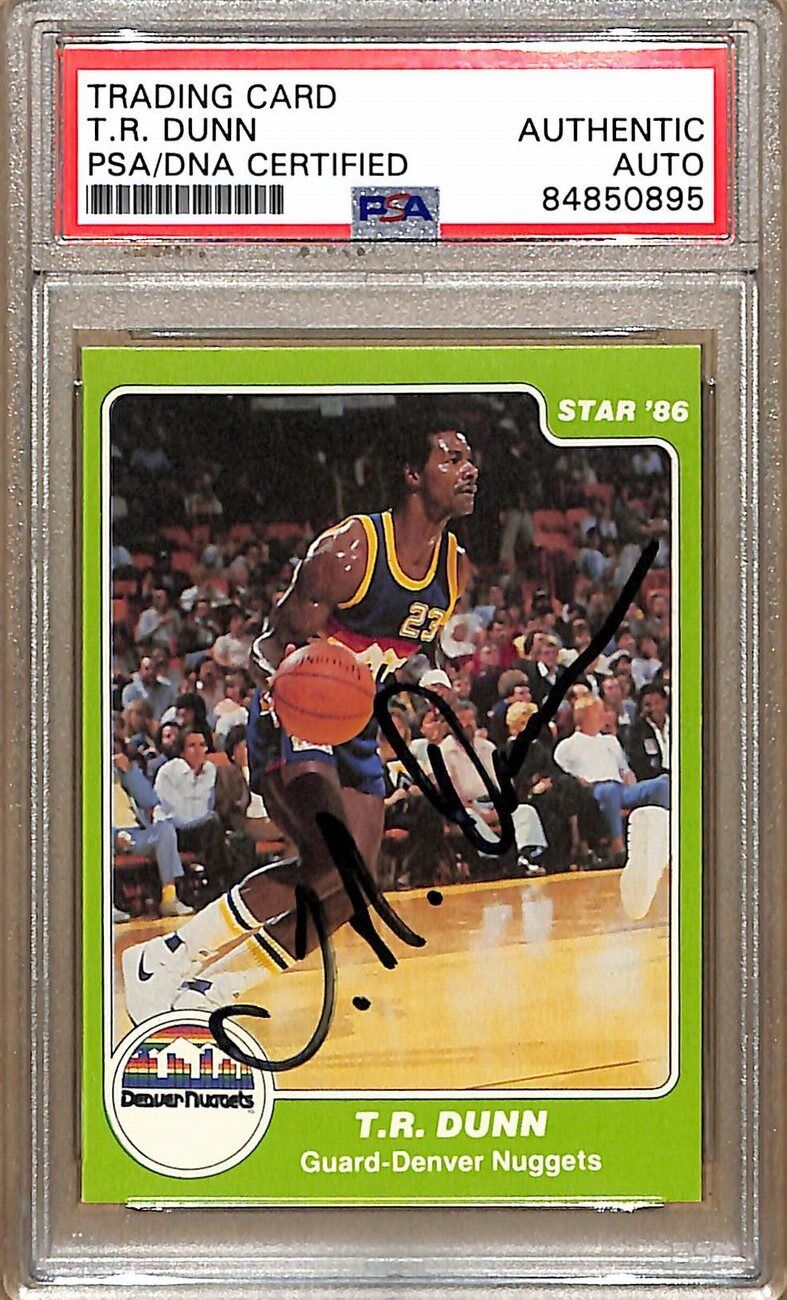 1985-86 Star Company #52 T.R. Dunn Nuggets Signed/Auto Card PSA/DNA 179107