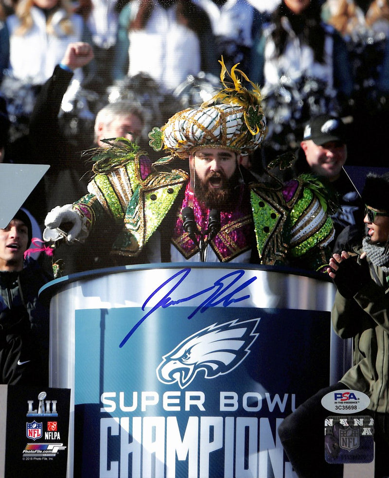 Jason Kelce Signed/Autographed 8x10 Photo Philadelphia Eagles PSA 190046