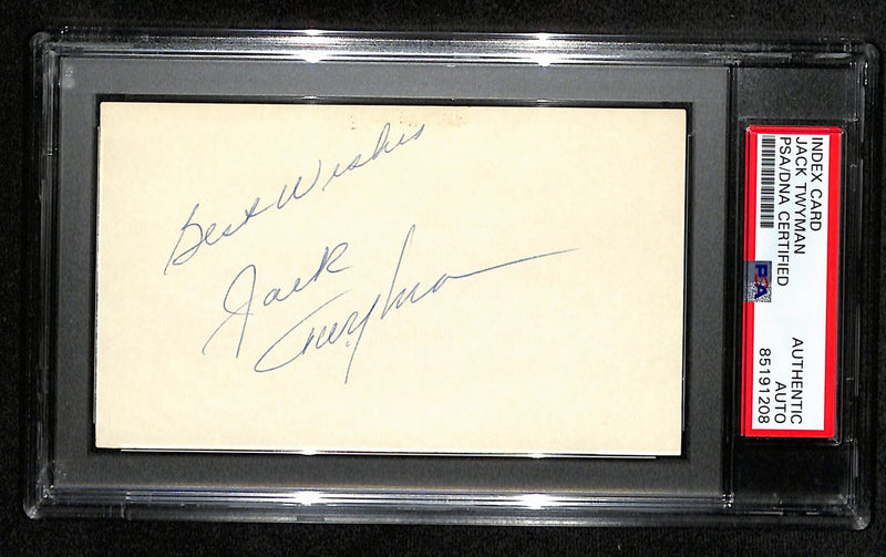 Jack Twyman HOF Signed/Auto 3x5 Index Card Rochester Royals PSA/DNA 188558