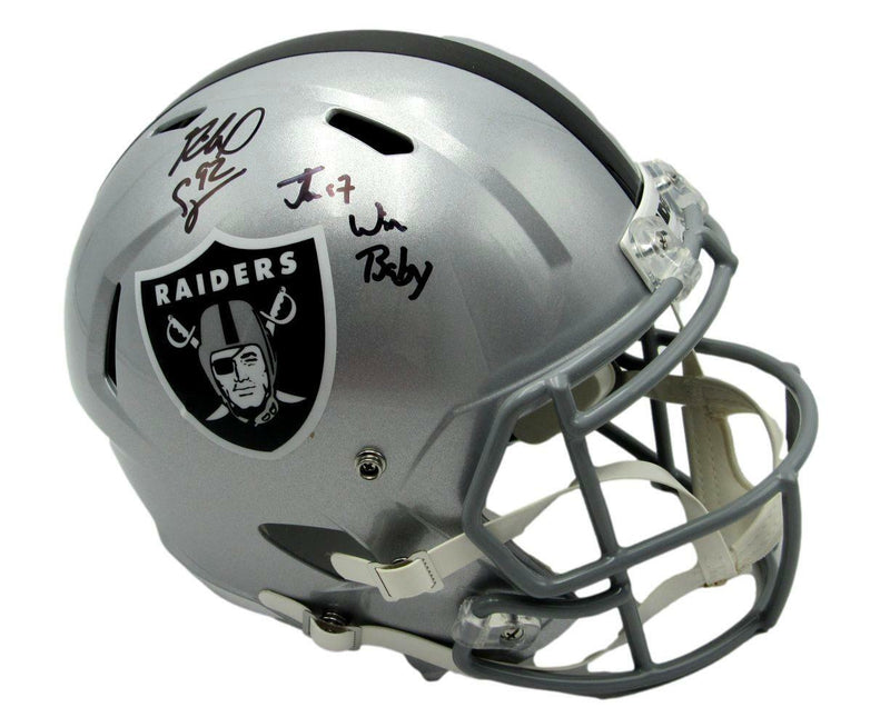 Richard Seymour Signed  Raiders Speed Full Size Replica Helmet Beckett 160591
