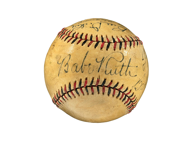 BABE RUTH/Gary Cooper "Pride of the Yankees" Signed Baseball 1942 PSA/DNA 175359