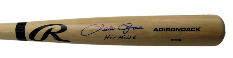 Pete Rose Cincinnati Reds Signed/Inscribed Blonde Adirondack Bat JSA 189902