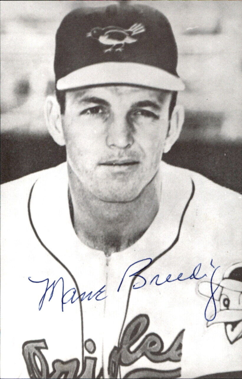 Marv Breeding Baltimore Orioles d. 2006 Signed/Auto 3x5  Photo 177980