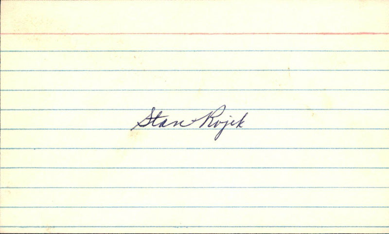 Stan Rojek Dodgers/Pirates/Cards d.1997 Signed/Autographed 3x5 Index Card 162522