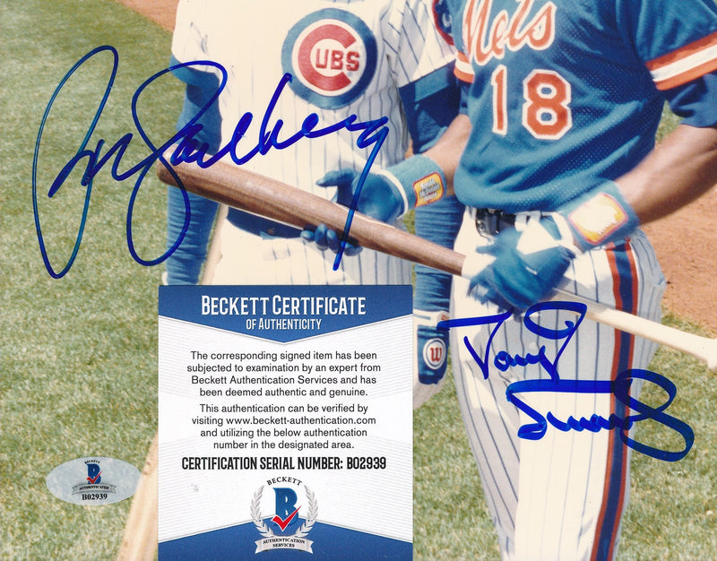 Darryl Strawberry/Ryne Sandberg Dual-Signed/Auto 8x10 Photo Beckett 192304
