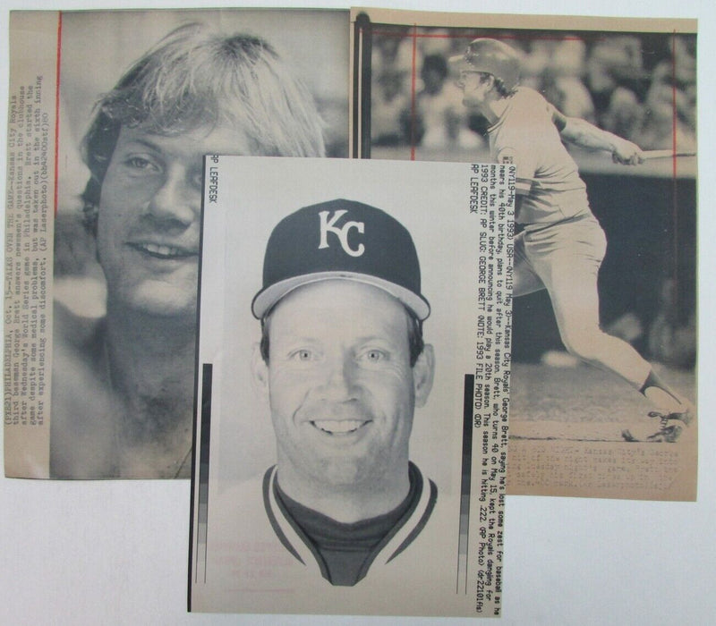 Lot of 6 George Brett Kansas City Royals 1980's-90's News Wire Photos 157379