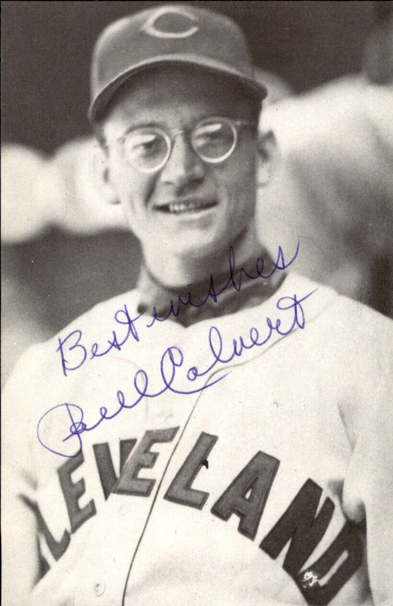 Paul Calvert Indians d. 1999 Signed/Autographed 3x5  Photo 178107