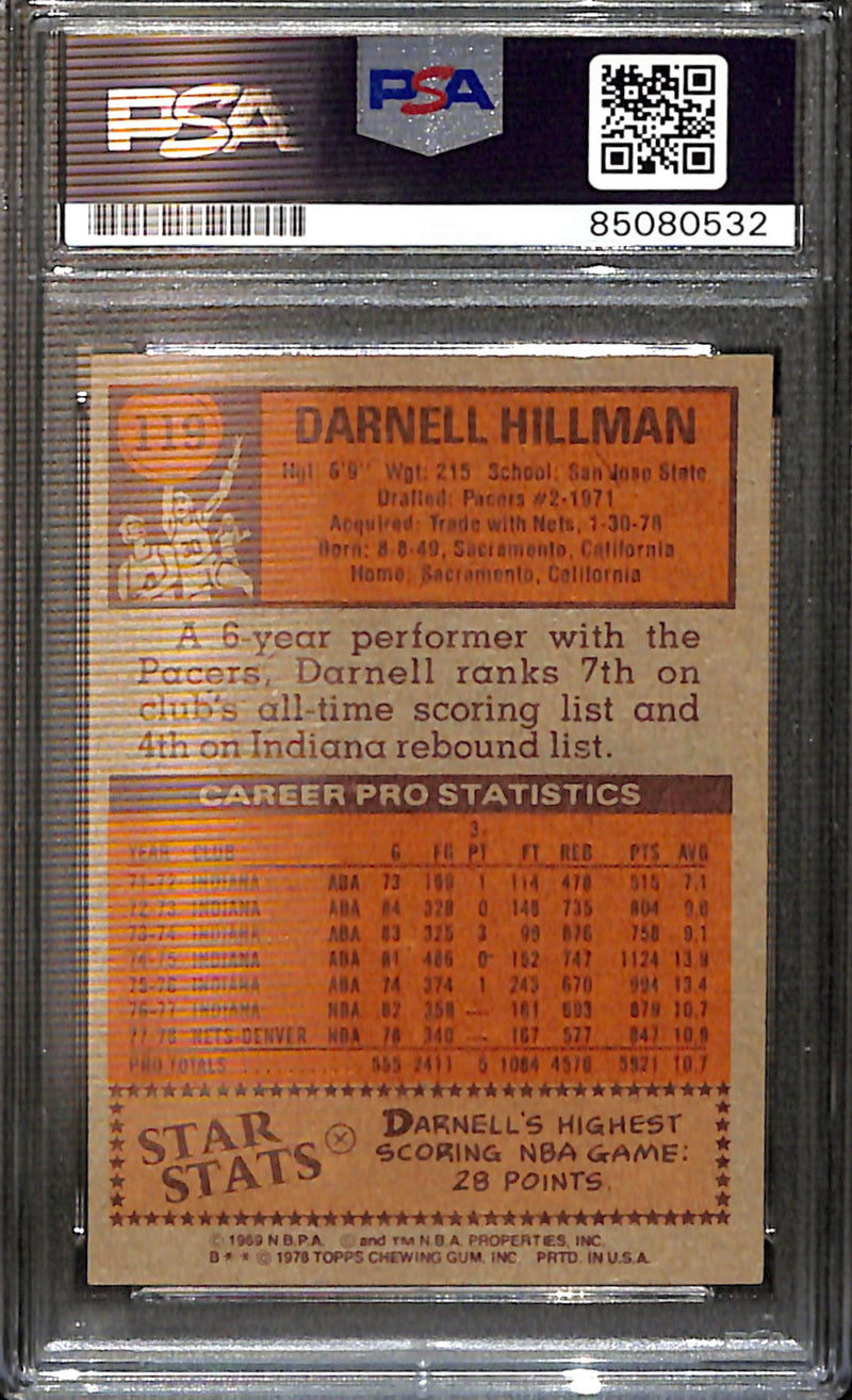 Darnell Hillman Signed/Auto 1978 Topps Card #21 Denver Nuggets PSA/DNA 185437