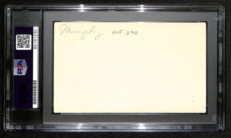 Charles "Stretch" Murphy HOF Signed/Inscr 3x5 Index Card Purdue PSA/DNA 188581