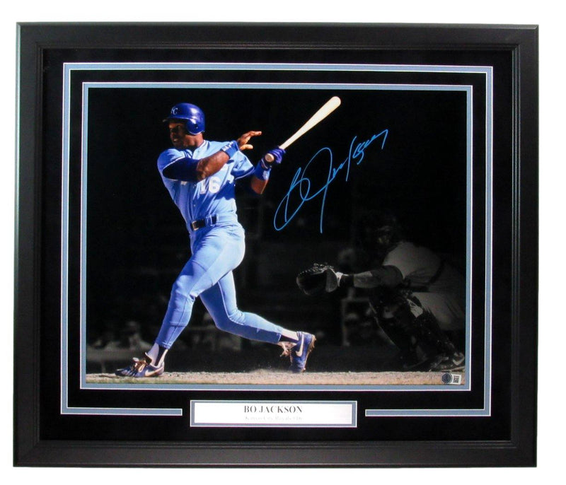 Bo Jackson Signed/Auto 16x20 Photo Kansas City Royals Framed Beckett 192365