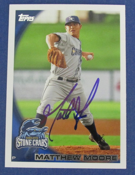 Matt Moore Rays Signed/Autographed 2010 Topps Baseball Card #372