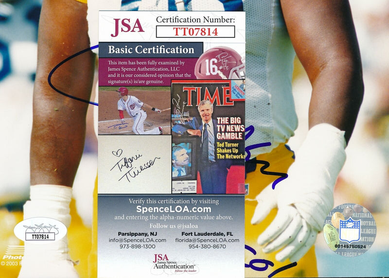 Jackie Slater HOF Los Angeles Rams Signed/Inscribed 8x10 Photo JSA 164673
