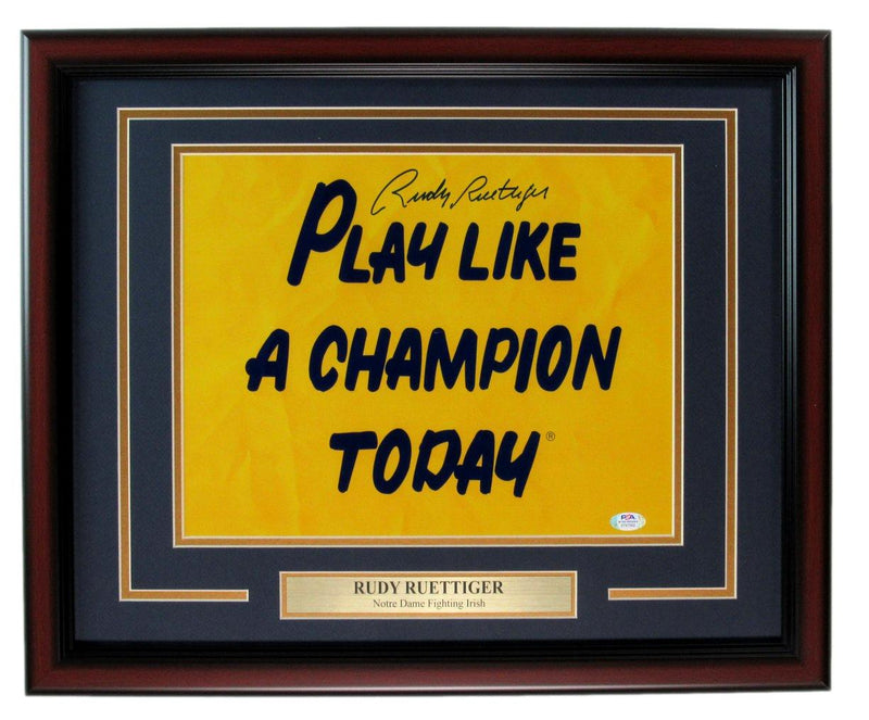 Rudy Ruettiger Autographed 11x14 Photo Notre Dame Framed PSA/DNA 179791