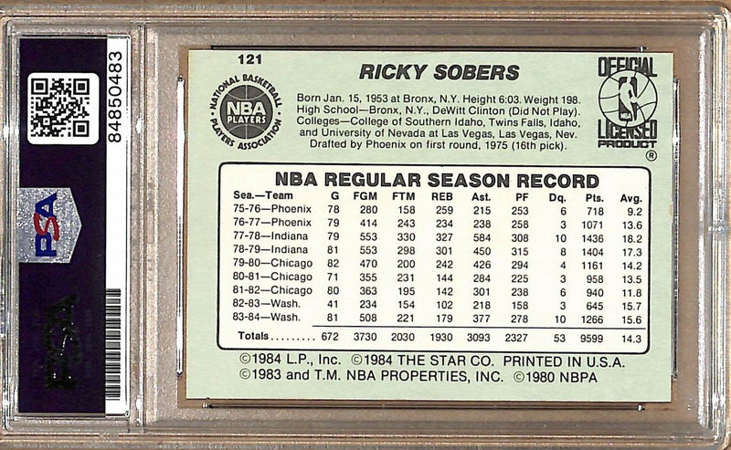 1984-85 Star Company #121 Ricky Sobers Supersonics Signed Card PSA/DNA 178859