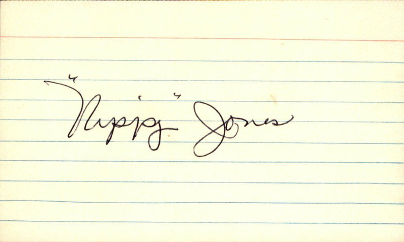 Nippy Jones Cardinals/Braves d.1995 Signed/Autographed 3x5 Index Card 162485