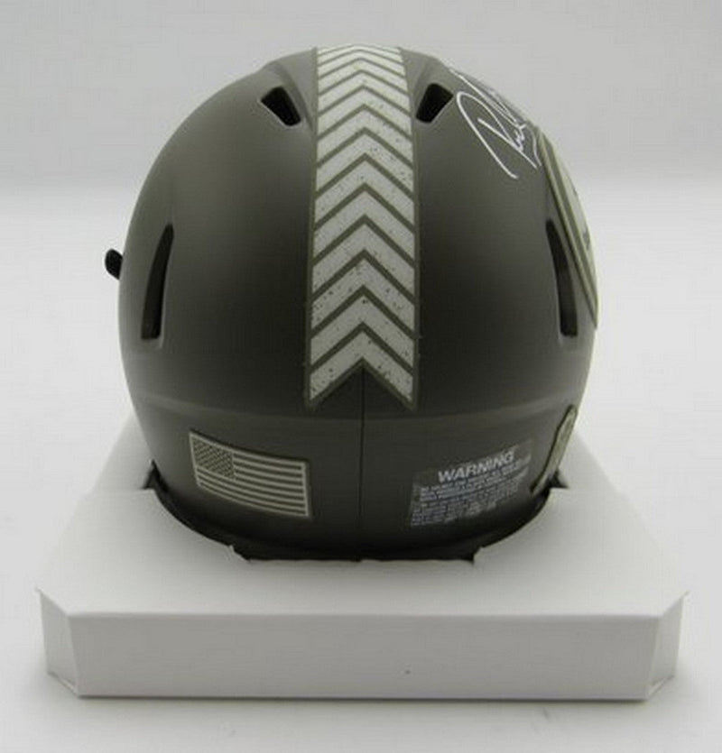 Rocky Bleier Signed/Inscr Salute To Service Mini Helmet Steelers Becket 191562