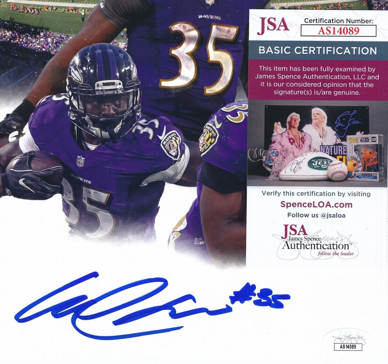 Gus Edwards Autographed 8x10 Photo Baltimore Ravens JSA 186481