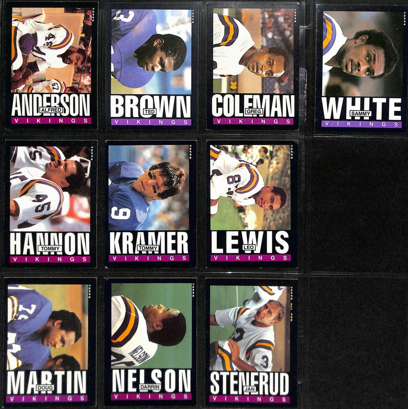 1985 TOPPS Football Minnesota Vikings  Complete Team Set 10/10 Cards 189275