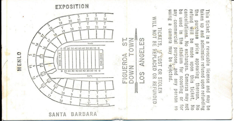 1966 USC Trojans vs. UCLA Football Game Ticket Stub 148533