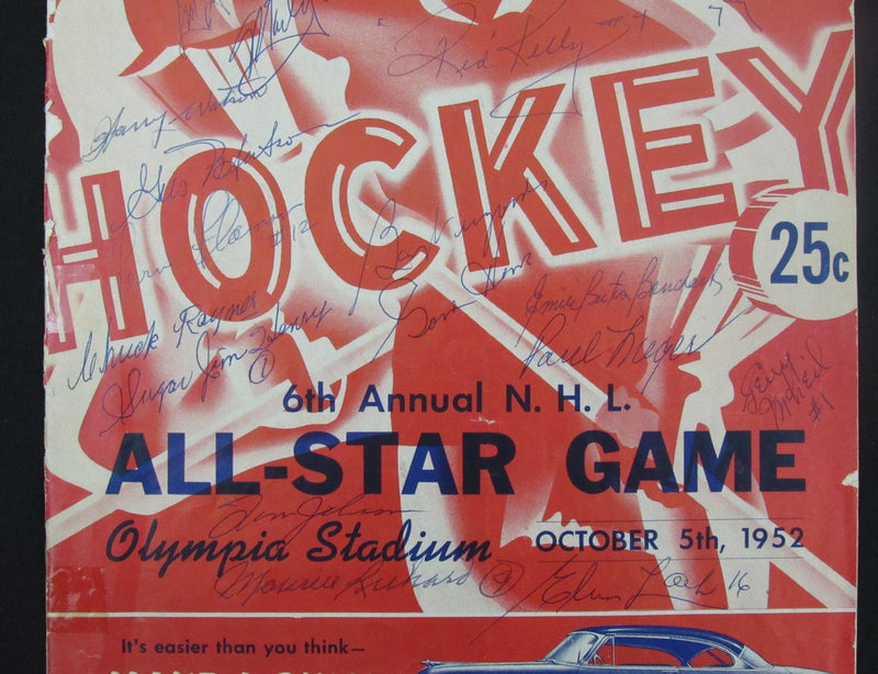 October 5, 1952 NHL All-Star Game Program Multi-Signed by 21 Players JSA 190764