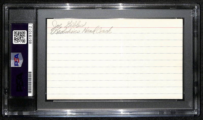 Joe Gibbs HOF Signed/Auto 3x5 Index Card Washington Redskins PSA/DNA 187464