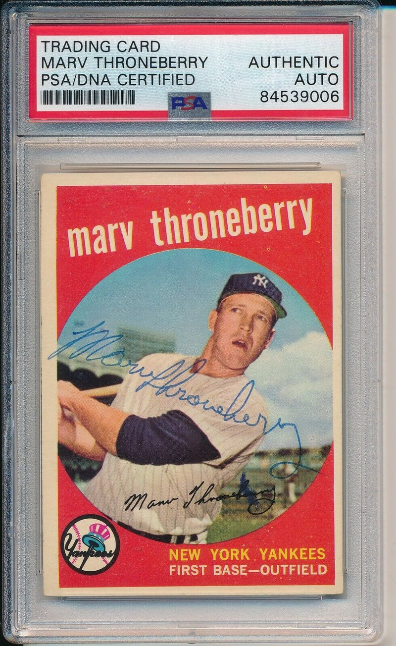 Marv Throneberry Yankees Signed/Autographed 1959 TOPPS Card #326 PSA/DNA 166635