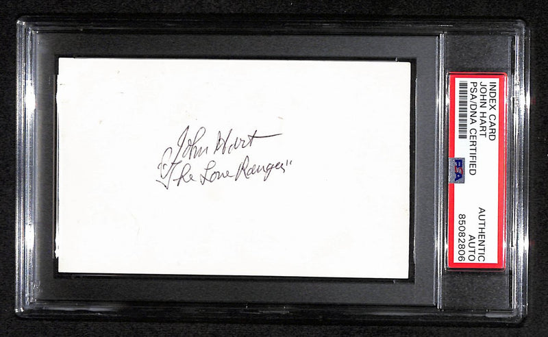 John Hart Signed/Inscribed 3x5 Index Card "The Lone Ranger" PSA/DNA 183952