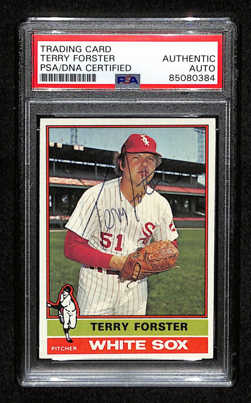 Terry Forster Signed 1976 Topps Card #437 Chicago White Sox PSA/DNA 184428