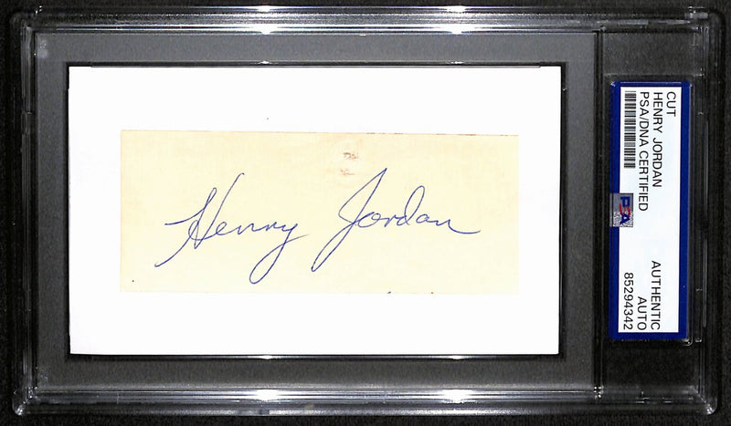 Henry Jordan HOF Signed/Auto Cut on 3x5 Card Green Bay Packers PSA/DNA 190609