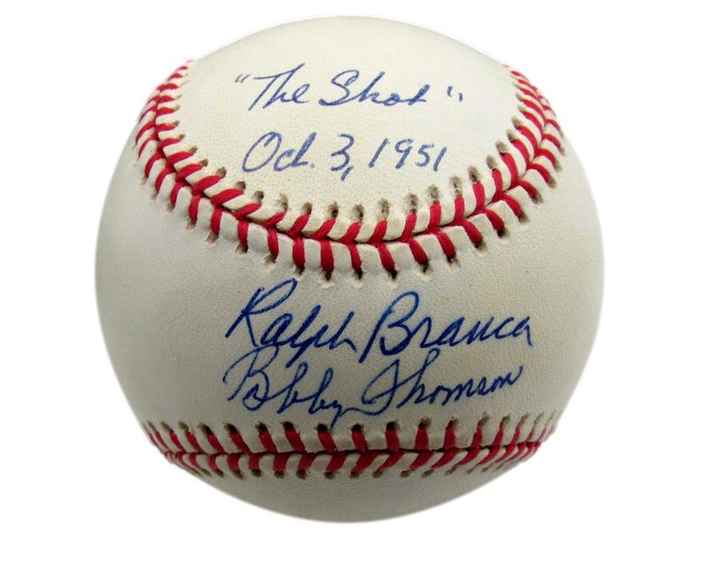 Ralph Branca/Bobby Thomson Dual-Signed/Inscribed ONL Baseball JSA 190021