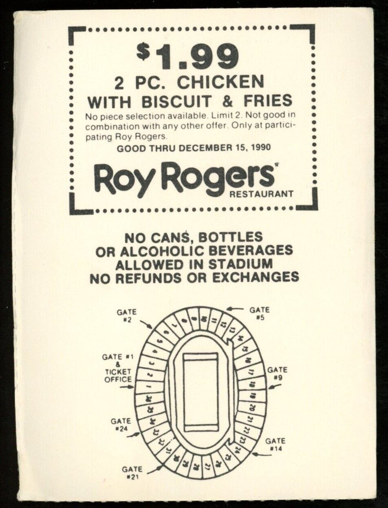 September 29, 1990 Pitt vs. West Virginia College Football Game Ticket Stub
