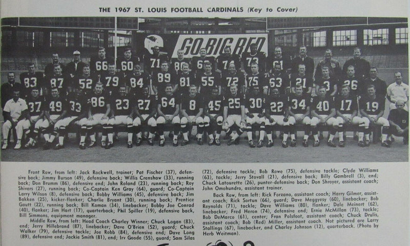 1967 St. Louis Football Cardinals Yearbook 156976