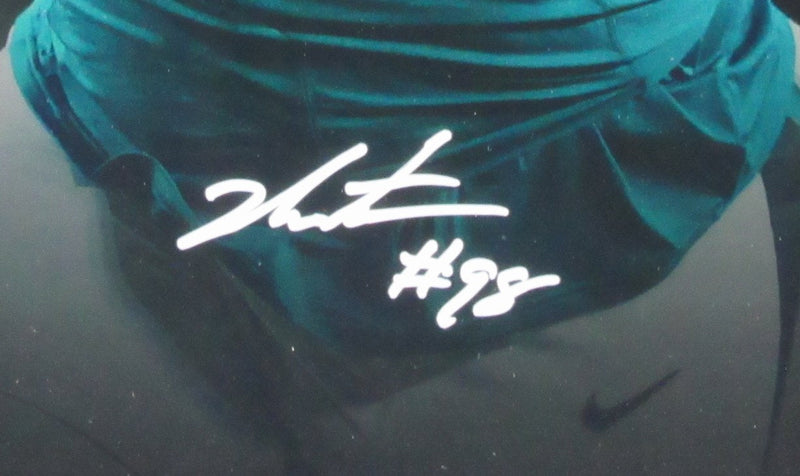 Jalen Carter Autographed 16x20 Photo Philadelphia Eagles Framed JSA 183653