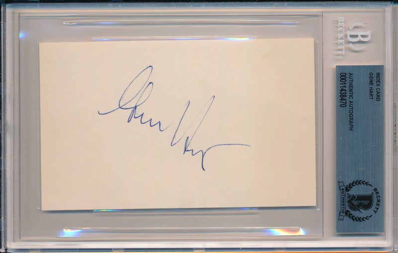 Gene Hart Flyers HOF Signed/Auto/Autographed 3x5 Index Card Beckett 145242