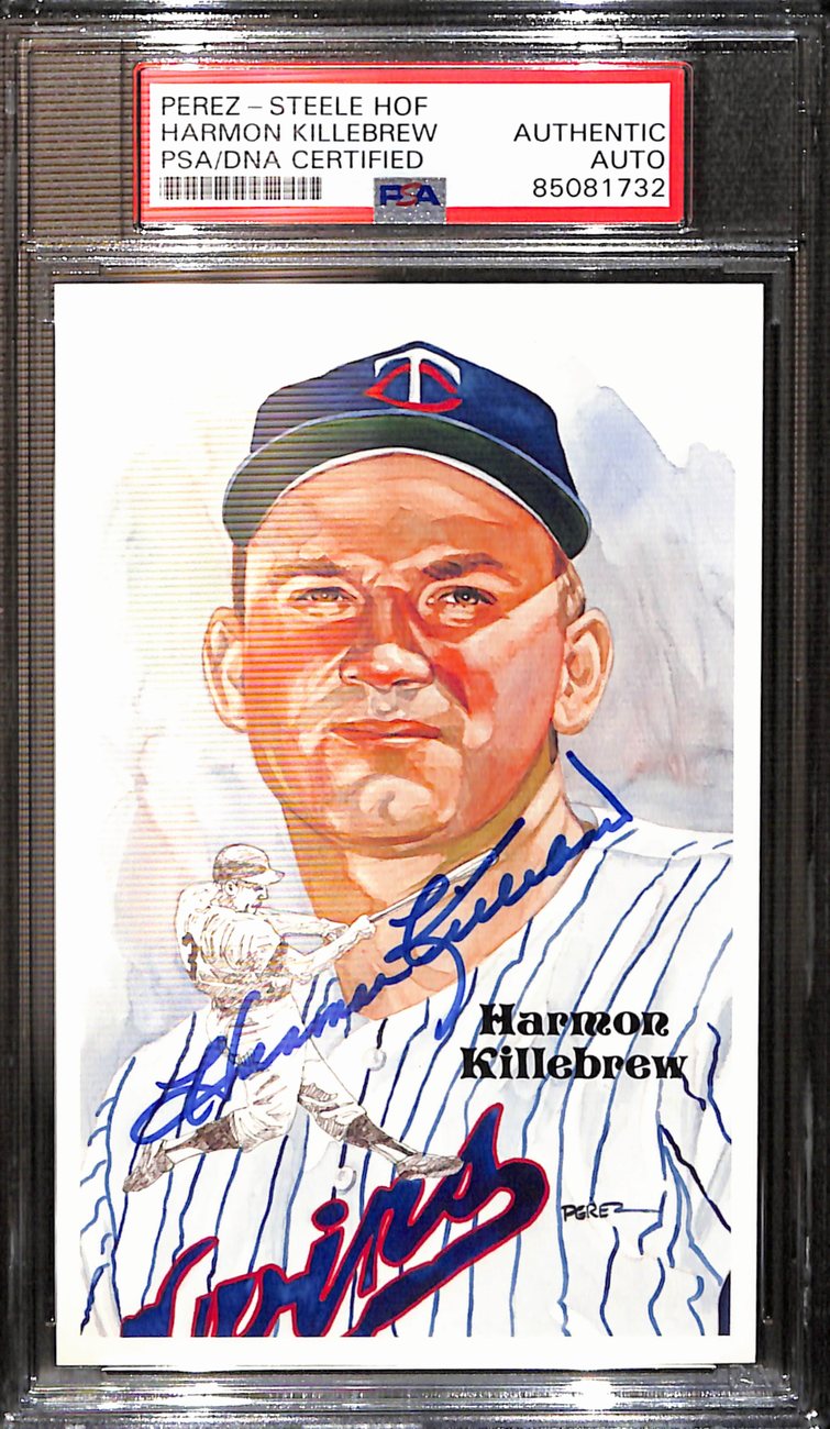 Harmon Killebrew Signed 1985 Perez-Steele HOF Postcard Twins PSA/DNA 183748