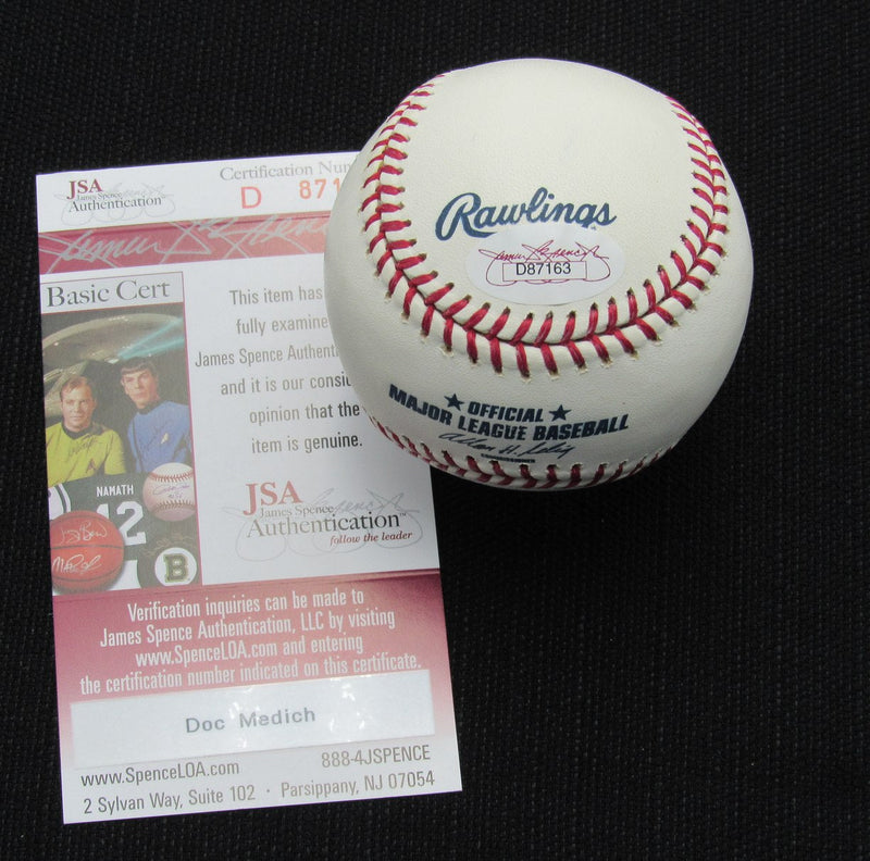 George "Doc" Medich Signed/Auto Yankees 100th OML Baseball JSA  186753
