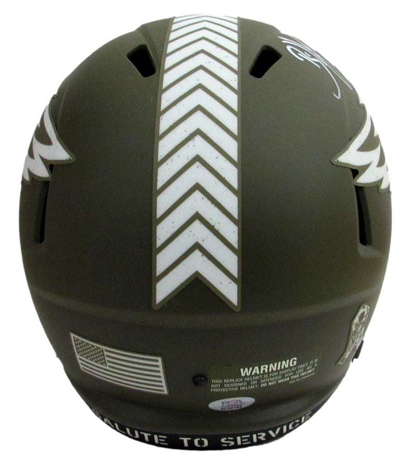 Brian Dawkins Signed Salute to Service Full Size Replica Helmet PSA 191833
