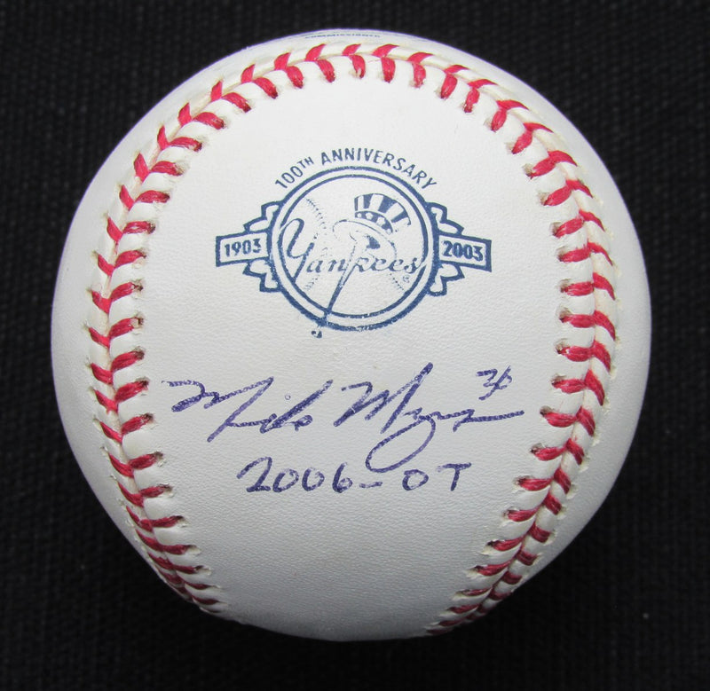 Mike  Myers Signed/Auto Yankees 100th OML Baseball JSA Inscr  186766
