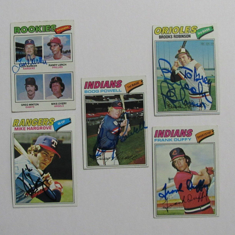 Lot of 9 Signed/Auto 1977 TOPPS Baseball Cards Palmer Perry Robinson 166763