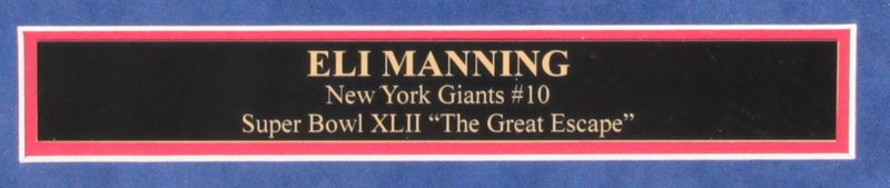 Eli Manning Autographed New York Giants 11x14 Photo Framed Fanatics 186290