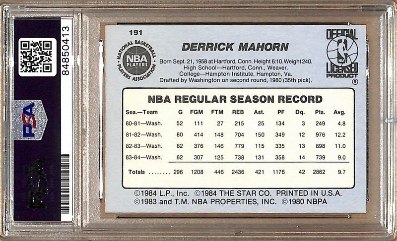 1984-85 Star Company #191 Rick Mahorn Bullets Signed/Auto Card PSA/DNA 178985