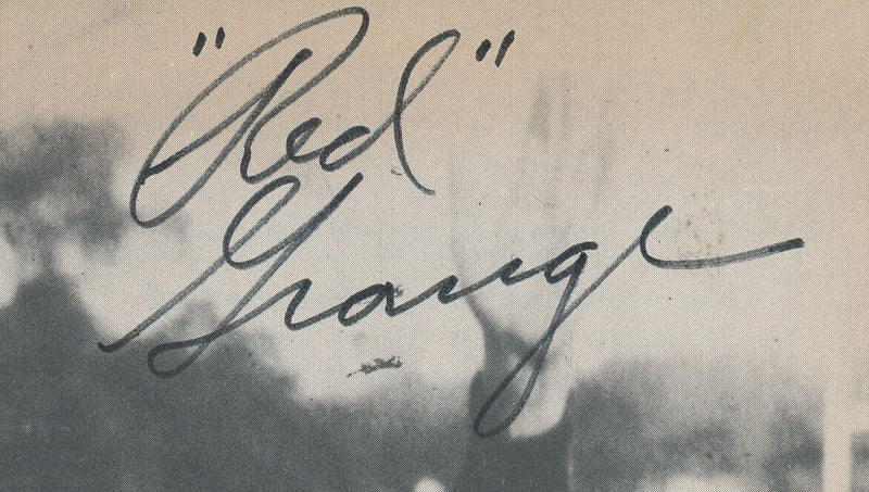 Red Grange HOF Autographed 8x10 B/W Magazine Photo Chicago Bears JSA 171628