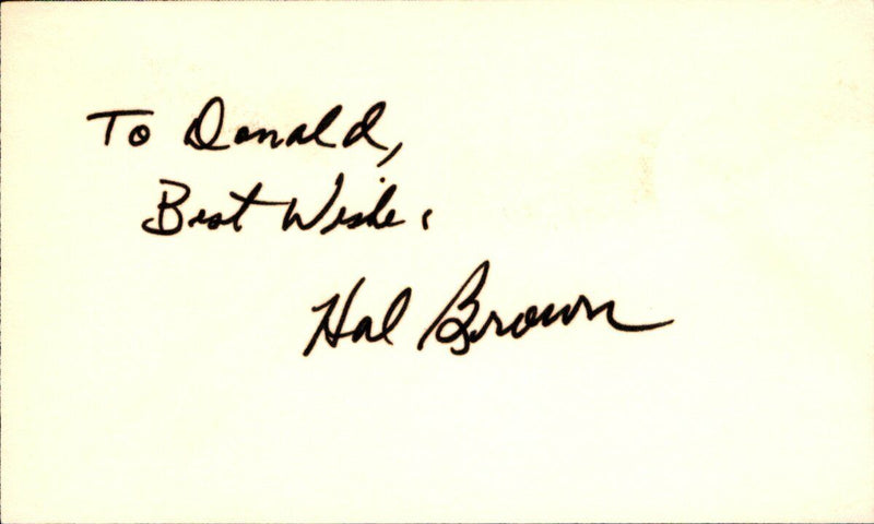 Hal Brown White Sox/Red Sox/Yankees d.2015 Signed/Auto 3x5 Index Card 162545
