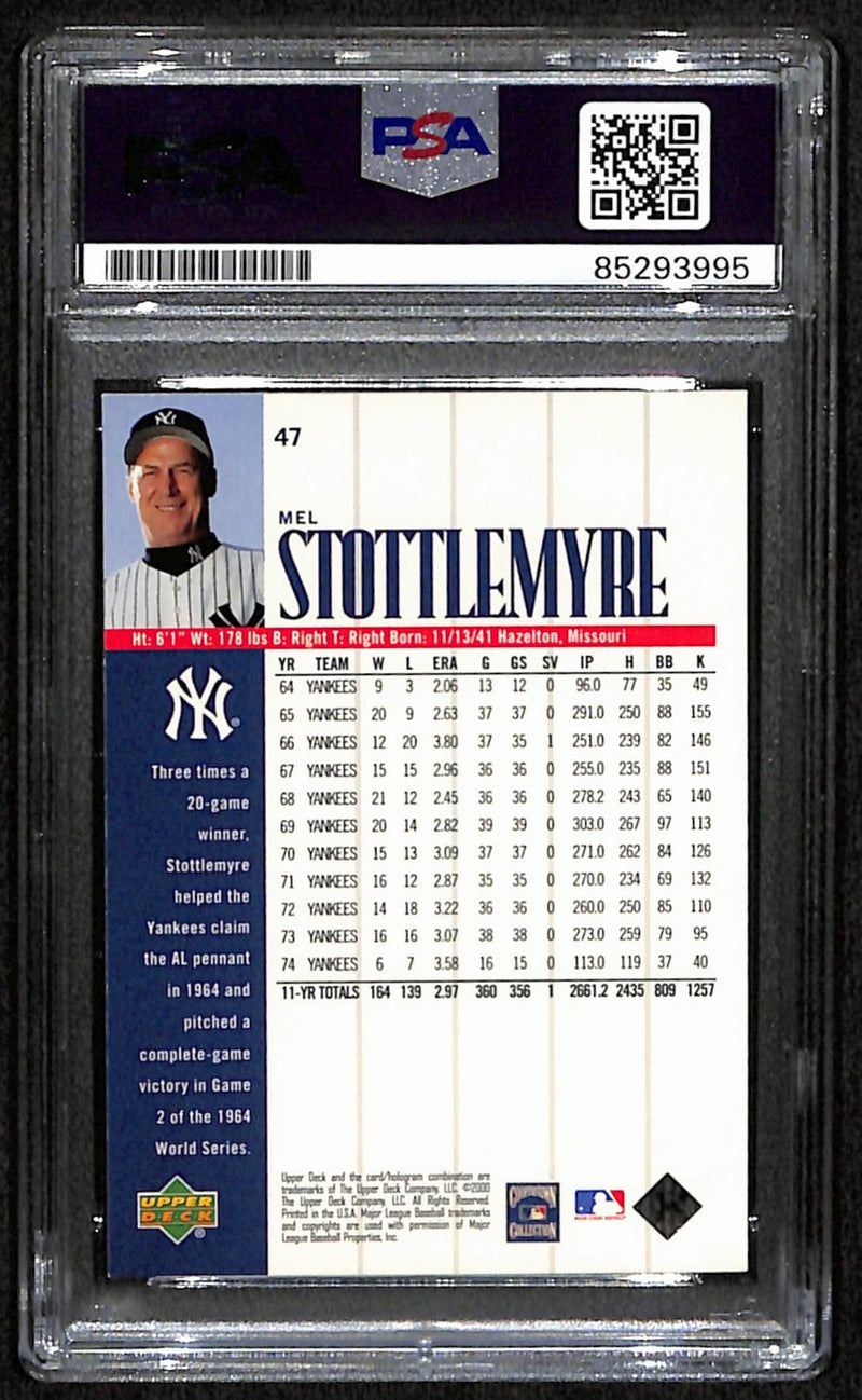 Mel Stottlemyre Signed/Auto 2000 Upper Deck Card #47 Yankees PSA/DNA 190665