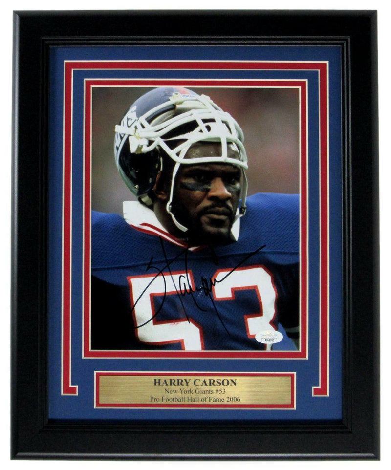 Harry Carson HOF New York Giants Signed/Auto 8x10 Photo Framed JSA 162251