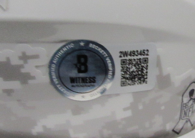 Saquon Barkley Signed/Auto White Salute to Service Mini Helmet Beckett 192930