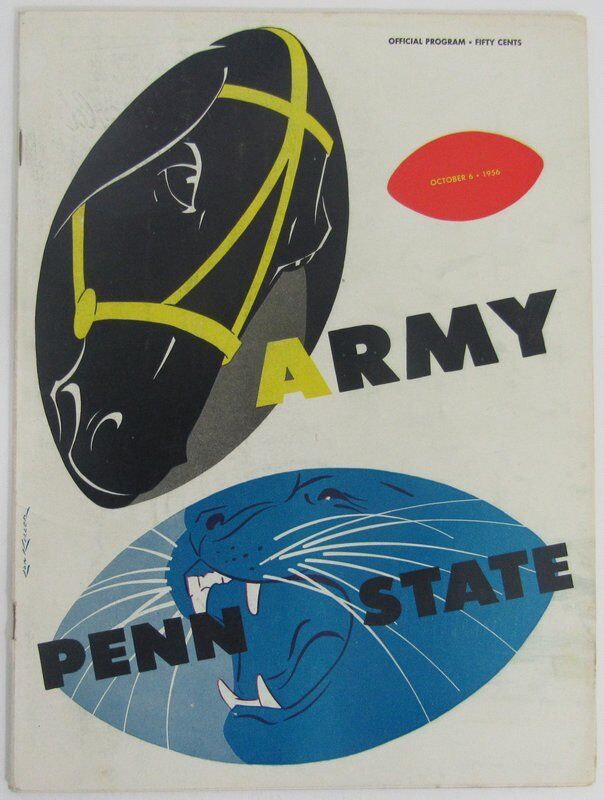 1956 Army vs. Penn State Nittany Lions Football Program 137655