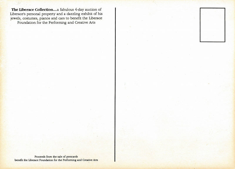 The Liberace Collection Auction Announcement Postcard 145735